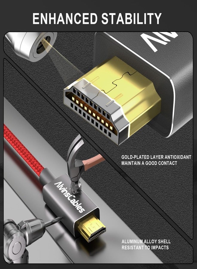 ألفينز كابلز كابلات ألفين 8K 2.1 Micro-HDMI إلى Full HDMI مضفر حلزوني 48 جيجابت في الثانية 8K@60Hz 4K@120Hz 240Hz لـ Atomos-Ninja-V لكاميرات Canon-R5C وR5 وR6 (من 18 إلى 28 بوصة) - Image 5